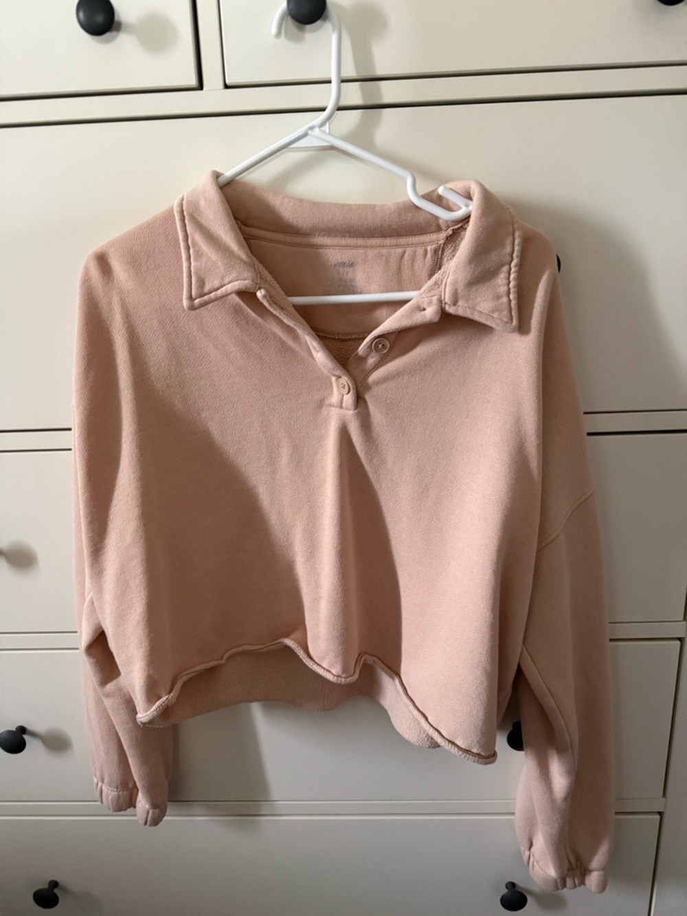 aerie Cropped Polo Sweatshirt